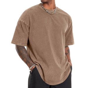 T-shirts décontractés pour hommes en coton doux, effet délavé, coupe confortable pour le quotidien, les voyages et les occasions décontractées - Product Image 1