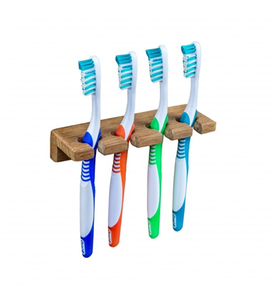 Best Selling Customized Wall Mounted Wood Toothbrush Stand For Living Area <b>Bathroom</b> Products Toothbrush Storage Holder - Product Image 1