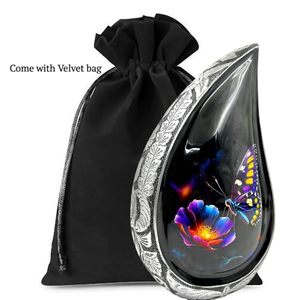 Handcrafted Aluminum Tear Drop Memorial <b>Ash</b> <b>Keepsake</b> Urn Tribute Holder Designed With Secure Decorative Lid Closure - Product Image 1