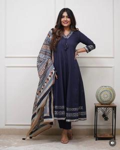 Designer Hand Work Cotton <b>Kurti</b> With Cotton Pant And Dupatta Set - Product Image 3