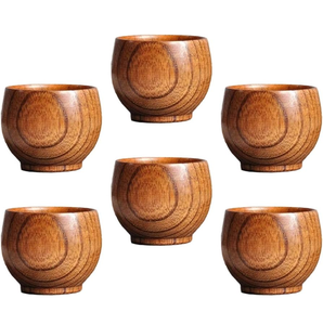 Tasses et soucoupes en bois de manguier de qualité supérieure, compatibles lave-vaisselle, vaisselle et articles de table, service à thé, tasse en bois - Product Image 5