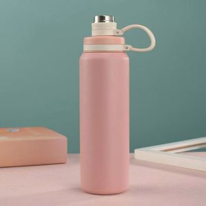 Bouteille d'eau isotherme portable en acier inoxydable 304 de 800 ml, grande capacité, design minimaliste, avec poignée, pour les sports de plein air - Product Image 4