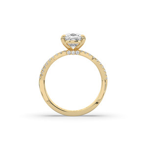 Luxury Women's 3 Carat <b>Cushion</b> Brilliant Lab Created Diamond <b>Ring</b> 925 Silver Gold Unique Design Lightweight <b>Wedding</b> Band IGI - Product Image 4