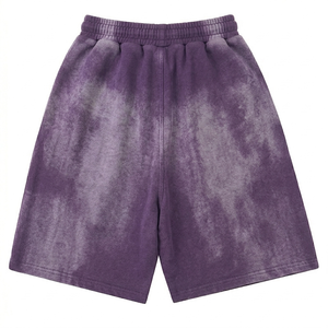 Pantalones Cortos de Verano de Algodón Jersey de 250 g/m², Corte Holgado, Lavado Vintage, Efecto Desgastado por el Sol - Product Image 2