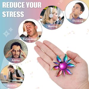Lot de 8 Fidget Spinners Métalliques Arc-en-ciel – Anti-stress et Anxiété – Cadeau Idéal pour Adultes et Adolescents – Haute Vitesse - Product Image 2