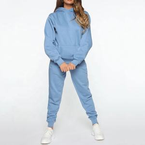 Trajes de chándal personalizados Conjuntos unisex Mujeres 400 GSM Sudadera con capucha Pantalones de chándal y Sudadera con capucha Conjunto de dos piezas Ropa de mujer - Product Image 4