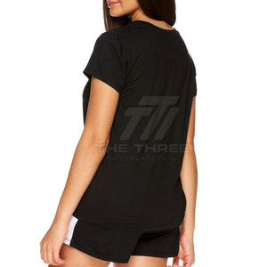 Conjunto de Camiseta y Pantalones Cortos Casuales para Mujer, Transpirables, Hechos en Pakistán, Sólidos, por Encima de la Rodilla, Ligeros, 100% Algodón - Product Image 6