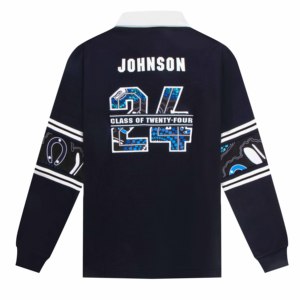 Camiseta de Rugby OEM 2026 con Estampado Teñido en Hilo, 350gsm, Algodón Tejido, Mangas Largas, Nombre del Equipo Personalizado, con Sublimación - Product Image 2