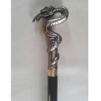 TOMBOLA SPORTS Canne de marche de luxe en laiton antique, tête de serpent, poignée argentée, durable, légère, capacité 750g, verrouillage par torsion