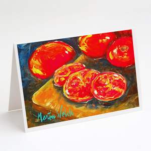 Vegetables Whimsical A7 Size 5x7 Blank <b>Note</b> <b>Cards</b> Pack 8 Tomatoes Slice It up <b>Greeting</b> <b>Cards</b> with Envelopes Blank <b>Cards</b> - Product Image 1