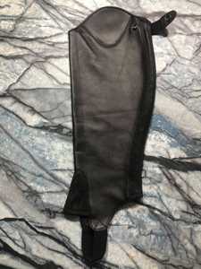Custom Leather <b>Half</b> <b>Chaps</b> Wholesale Soft Cowhide Equestrian Horse Riding Gaiters Premium Boot Cover <b>Chaps</b> LHC-0016 - Product Image 1
