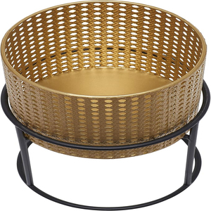 Metal Indoor Outdoor Planter Rattan Weave Inspired <b>Large</b> Planter <b>Pot</b> with Removeable Ring Stands, Set of 3 Planters - Product Image 6