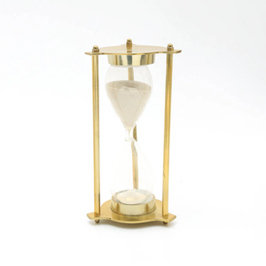 High Quality Gold-Plated Modern Sculpture Polished Metal Sand <b>Timer</b> for Home Office Desk Tabletop Living Room Ornament - Product Image 2