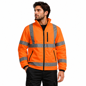 Chaqueta de Seguridad de Alta Visibilidad para Hombre, Verde, Reflectante, Impermeable, Resistente al Viento, para Construcción, Trabajo en Carreteras e Industria - Product Image 4