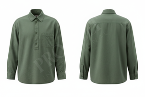 Chemise habillée décontractée à manches longues boutonnée, style personnalisé, unie et élégante, confortable, pour le travail et le bureau - Product Image 5