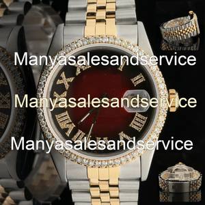 Montre Hip Hop en Acier Inoxydable avec Cadran en Verre Moissanite Givré, Rond, Résistante à l'Eau 10 ATM, Bracelet à Boucle Déployante - Product Image 3