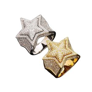 Anillo de cóctel de plata 925 con forma de estrella, estilo punk, unisex, para uso diario - Product Image 2