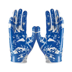 Gants de football américain athlétiques unisexes en cuir, à doigts complets, antidérapants, légers, coupe-vent pour l'entraînement, la pratique et les matchs - Product Image 5