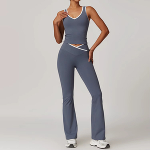 Conjunto de Yoga para Mujer de 2 Piezas, Ropa Deportiva para Gimnasio, Leggings de Cintura Alta, Sujetador Deportivo, Ajuste Flexible y Delgado - Product Image 2