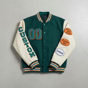 เสื้อแจ็คเก็ตวาร์ซิตี้ผู้ชายแบบมีโลโก้สั่งทำ คุณภาพสูง สำหรับโรงเรียนและวิทยาลัย สไตล์วินเทจ เสื้อแจ็คเก็ตเบสบอลแบบ Letterman สำหรับฤดูหนาว - Product Image 4