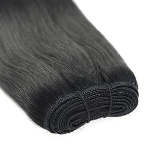 Extensions de cheveux humains vierges indiens Remy, style ondulé droit noir, texture douce - Product Image 1
