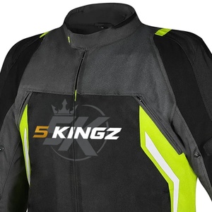 เสื้อแจ็คเก็ตมอเตอร์ไซค์แขนยาวสำหรับผู้ชาย 5KINGZ ระบายอากาศได้ดี สีดำ สีเขียวมะนาว ชุดแข่งรถ ใส่ได้ทุกฤดู เสื้อแจ็คเก็ตขี่มอเตอร์ไซค์ - Product Image 3