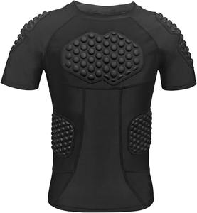 T-shirt de compression court blanc personnalisé pour homme, avec protection de poitrine rembourrée, pour football, paintball, uniforme de protection, sécurité sportive - Product Image 6
