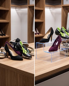 2026 Modern for Plastic Corner Shoe Riser Stand Easy Assembly Customizable Size Color Countertop Mount for Decoration Storage - Product Image 6