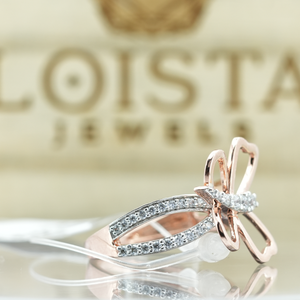 แหวนแฟชั่นผู้หญิงรูปผีเสื้อ ดีไซน์หวานโรแมนติก ของขวัญแต่งงาน คุณภาพดีเยี่ยม ทอง 18k 14k - Product Image 3