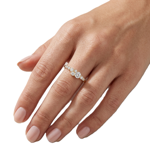 Moissanite Diamond Cluster Style Wedding Band Round Lab Diamond Dainty <b>Stacking</b> <b>Ring</b> Moissanite <b>Ring</b> 14K Solid Gold Bridal <b>Ring</b> - Product Image 5