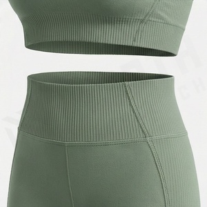 Conjunto de Yoga Personalizado para Mujer, Largo hasta la Rodilla, Tallas Grandes, con Diseño Bordado, Venta al por Mayor, Ropa Deportiva para Gimnasio y Fitness - Product Image 5