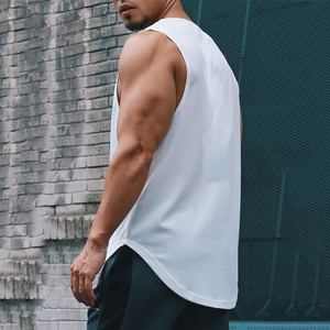 <b>Men's</b> Quick Dry Solid Color <b>Tank</b> <b>Top</b> O-Neck Sleeveless Casual Workout Wear in Black Gray <b>White</b> Green - Product Image 3