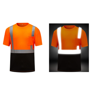 T-shirt de sécurité anti-collision pour la construction, 100% polyester, haute visibilité, t-shirt classique, séchage rapide, avec poches - Product Image 5