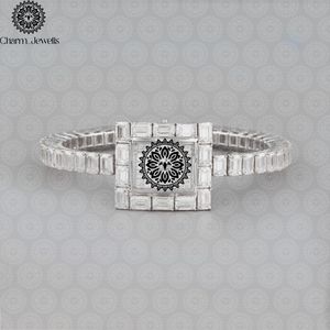 Montre de luxe pour homme Charm_Jewells en acier inoxydable avec cristaux K9, bracelet de 20 mm, design ajouré, mouvement mécanique, résistance à l'eau 10 bars - Product Image 1