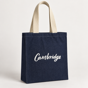Blue 300 GSM Denim <b>Tote</b> Bag 34x38-cm One-Side Flock Print Custom Logo Wholesale OEM Private Label Bulk SNCH171-TIC Pro - Product Image 4