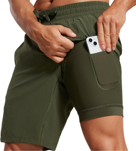 Pantalones Cortos Deportivos de Doble Capa con Etiqueta Privada Personalizada, OEM, al por Mayor, 2 en 1, para Correr, Proveedor de Ropa al por Mayor - Product Image 6