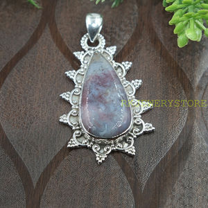 Pendentif en agate rouge en forme de larme, argent sterling 925, fait main, vintage, bohème, bijou statement, pierre précieuse naturelle, cadeau pour femme - Product Image 2