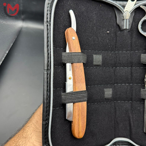 Juego de Tijeras Profesionales para Peluquería de Acero Inoxidable, Tijeras Curvas de Entresacar para Diestros, Mango Largo, Cuchilla de 28 Dientes con Cierre de Cremallera - Product Image 5