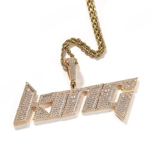 S925 Sterling Silver Customized Name <b>Ring</b> Pendant Set GRA Certified VVS Moissanite Iced Hip Hop Style Gold Claw Setting for - Product Image 1
