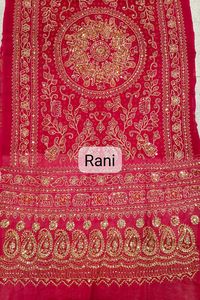 Elegante dupatta de georgette con trabajo Aari, Tiki Tankeli y bordado dorado claro, ropa étnica para mujer. - Product Image 6