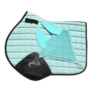 COSTA SPORTS Blue Horse Saddle Pad Matching Set Ear <b>bonnet</b> Custom Design Logo Breathable Horse Jumping Saddle Pad - Product Image 2