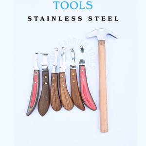Kit d'outils de fermeur de qualité industrielle avec marteau, couteau à sabots à double lame tranchante, couteau à sabots à lame étroite en D, couteau à boucle d'abcess arc-en-ciel - Product Image 5