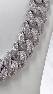 Bracelet Moissanite Cuban Link pour Homme, Style Hip Hop Iced Out Tennis, Bijou de Luxe en Argent, Audacieux, Streetwear, Cadeau - Product Image 2