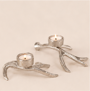 Modern Silver Metal Antler Tealight Candle Holder Handcrafted Aluminum Stag Horn Candle <b>Stand</b> For Tabletop Centerpiece Living - Product Image 5