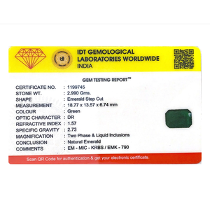Natural Zambian Emerald 14.95 Carat Loose Gemstone Emerald Cut for Fine Jewelry - Product Image 4