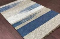 Tapis d'intérieur/extérieur moderne abstrait, tissé à la main, réversible, résistant aux taches, en PET recyclé, tissage plat, écologique