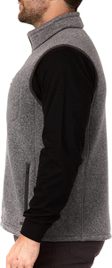 Gilet zippé gris pour homme AMDAA ENTERPRISES, col montant, coupe-vent, respirant, vêtement d'extérieur décontracté, couleur unie, grande taille, automne - Product Image 6