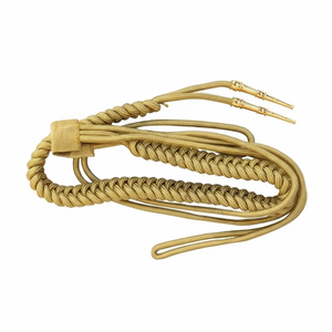 Cordón de uniforme metálico dorado de Mylar de alta calidad con núcleo de algodón y puntas decorativas - Product Image 6