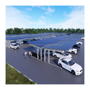 Cochera Doble con Capacidad para 4 Autos, Impermeable, Galvanizada por Inmersión en Caliente, Estructura de Montaje Solar para Estacionamiento Comercial - Product Image 1
