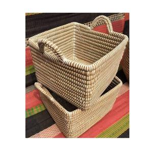 Panier en rotin, prix de gros, vente chaude, durable et réutilisable, nouveau produit 100% écologique, panier de stockage de fruits rond en rotin - Product Image 1